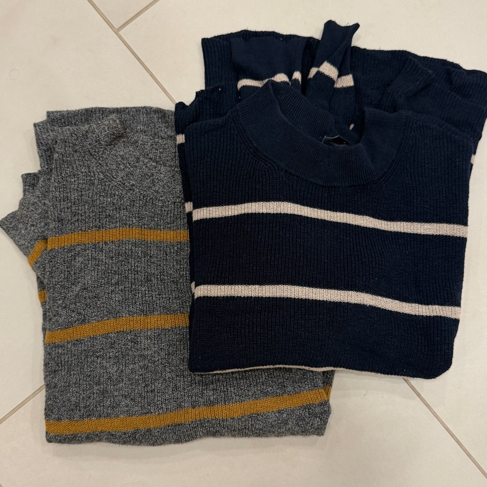 American Eagle Outfitters Striped Crewneck Maternity Sweater Bundle